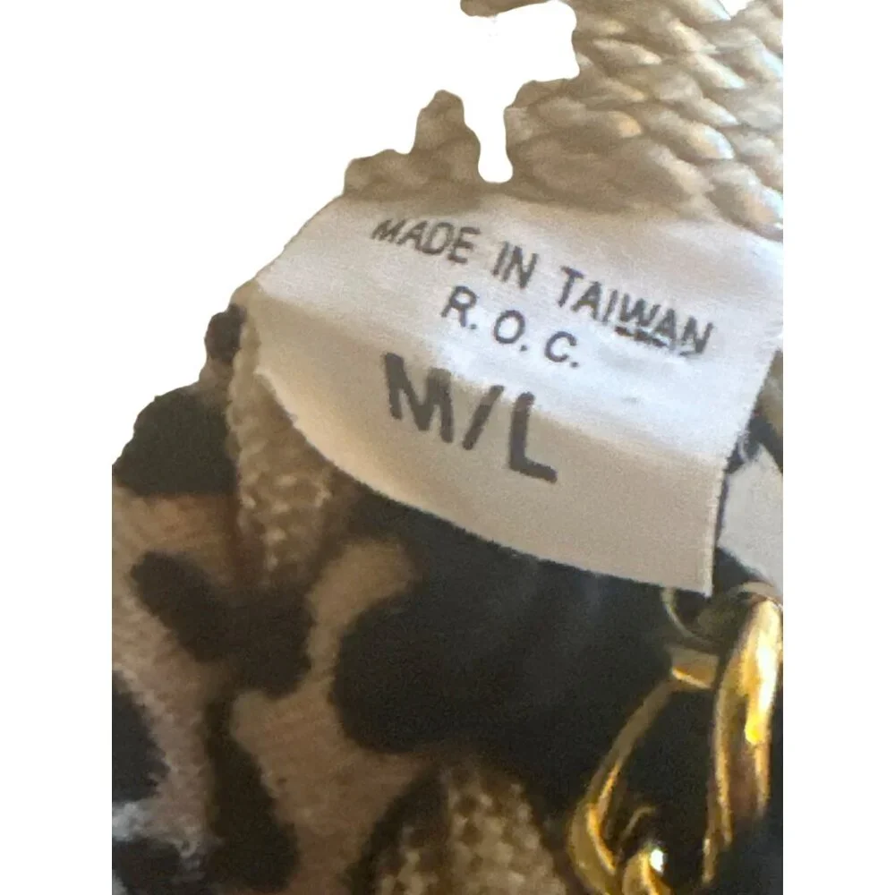 Twisted Animal Print Beige Black Waist Belt‎ Size M / L